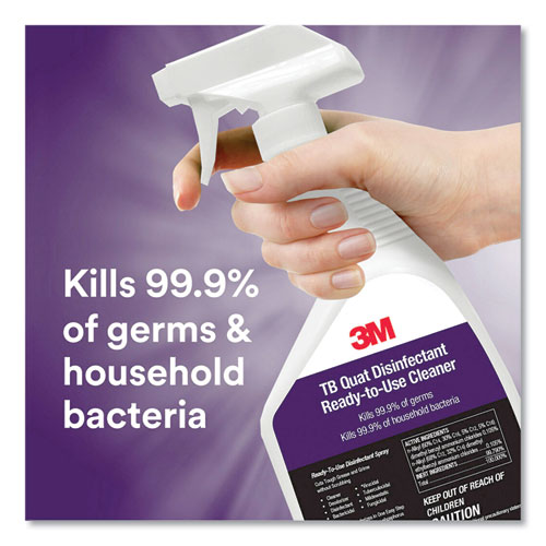 3M TB Quat Disinfectant Ready-to-Use Cleaner, Lemon Scent, 1 qt Bottle (1027PC)
