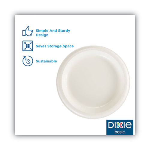 Dixie White Paper Plates, 8.5" dia, Individually Wrapped, White, 500/Carton (DBP09WR1)
