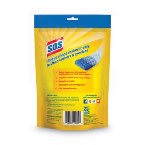 S.O.S. Non-Scratch Soap Scrubbers, Blue, 8/pack (10005PK)