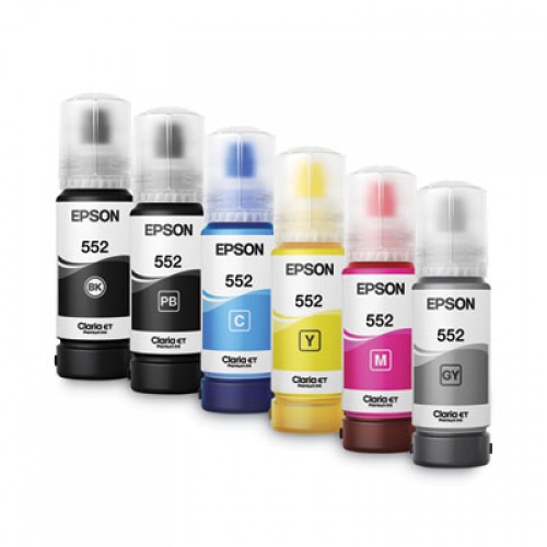 Epson T552020S (T552) Claria High-Yield Ink, 70 mL, Black