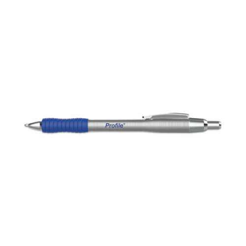 Paper Mate Profile Ballpoint Pen, Retractable, Medium 1 mm, Blue Ink, Blue/Silver Barrel, 2/Pack (2130519)