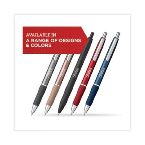 Sharpie Premium Metal Barrel Gel Pen, Retractable, Medium 0.7 mm, Black Ink, Black Barrel, 2/Pack (2134918)