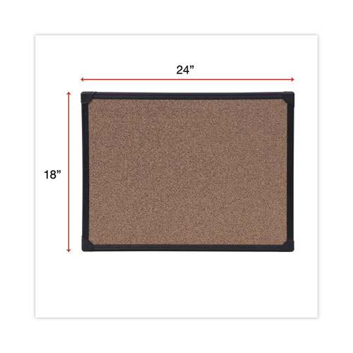 Universal Tech Cork Board, 24 x 18, Cork, Black Frame (43021)