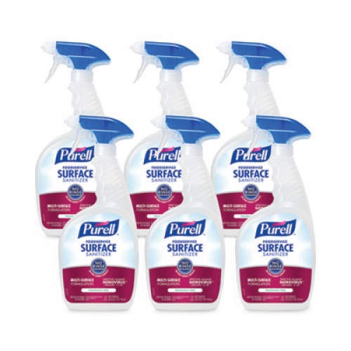 PURELL Foodservice Surface Sanitizer, Fragrance Free, Capped Bottle with Spray Trigger, 6/Carton (334106CT)