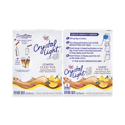 Crystal Light On-The-Go Sugar-Free Drink Mix, Iced Tea, 0.12 oz Single-Serving Tubes, 30/Pack, 2 Packs/Box, Delivered in 1-4 Business Days (30700159)