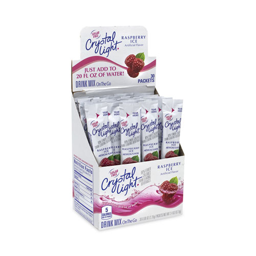 Crystal Light On-The-Go Sugar-Free Drink Mix, Raspberry Ice, 0.08 oz Single-Serving Tubes, 30/Pk, 2 Pk/Box, Delivered in 1-4 Business Days (30700152)