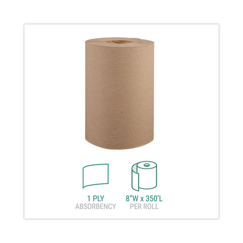 Windsoft Hardwound Roll Towels, 8 x 350 ft, Natural, 12 Rolls/Carton (108)