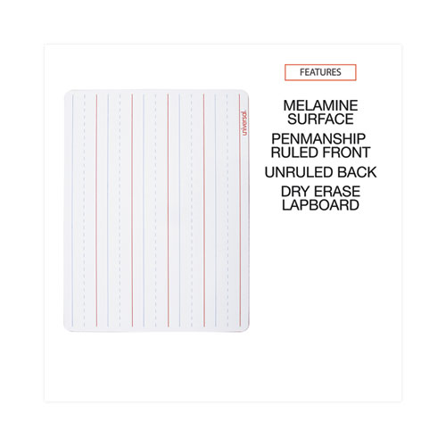 Universal Lap/Learning Dry-Erase Board, Lined, 11 3/4" x 8 3/4", White, 6/Pack (43911)