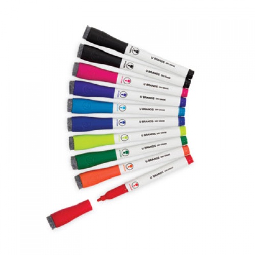 U Brands Medium Point Dry Erase Markers, Medium Chisel Tip, Assorted Colors, 10/Pack (504U0624)