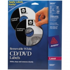 Avery 5931 Laser Labels Shuttered Jewel Case Inserts with Software for CD/DVD
