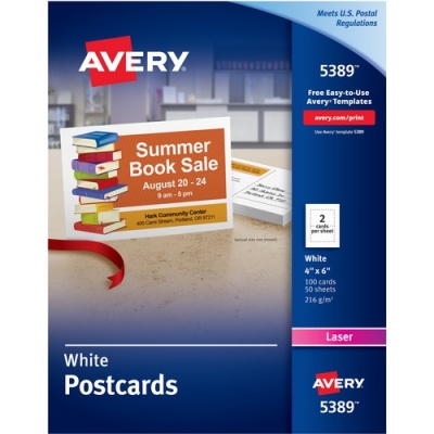 Avery Laser Postcard - White (5389)