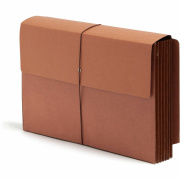 Smead End Tab Wallet, 5-1/4" Expansion, Flap and Cord Closure, Legal Size, Redrope, 10 per Box (71148)