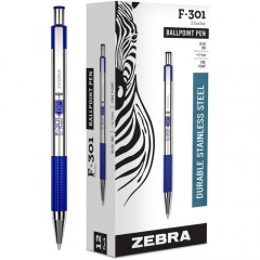 Zebra BCA F-301 Stainless Steel Ballpoint Pens (27120)