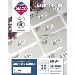 MACO White Laser/Ink Jet Address Label (ML3000)