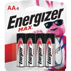 Energizer MAX Alkaline AA Batteries, 4 Pack (E91BP4)