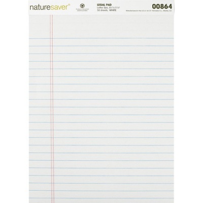 Nature Saver Recycled Legal Ruled Pads (00864)