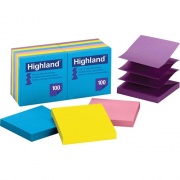 Highland Self-sticking Bright Pop-up Notepads (6549PUB)