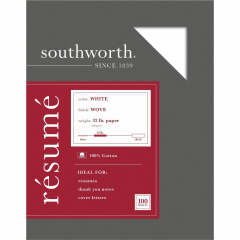 Southworth Inkjet, Laser Copy & Multipurpose Paper - White - Recycled - 100% Recycled Content (RD18CF)