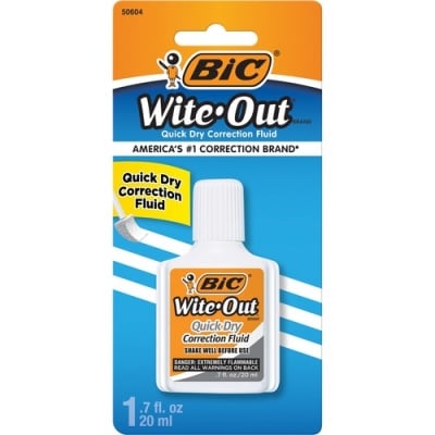 BIC Wite-Out Quick Dry Correction Fluid (WOFQDP1WHI)