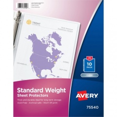 Avery Standard Weight Semi-Clear Sheet Protectors, 10 Sheet Protectors (75540)