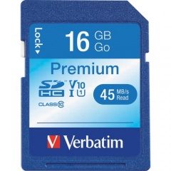 Verbatim 16GB Premium SDHC Memory Card, UHS-I Class 10 (96808)