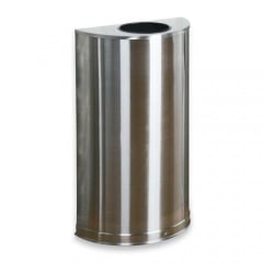 Rubbermaid Commercial 12 Gallon Half Round Steel Receptacle (SO12SSS)