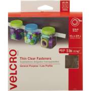 Velcro Brand Thin Clear Fasteners, 15ft x 3/4in Roll, Clear (91325)