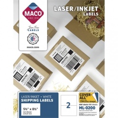 MACO White Laser/Ink Jet Internet Shipping Label (ML0200)