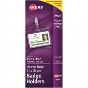 Avery Heavy-Duty Badge Holders - Secure Top - Clip Style (2921)