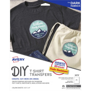 Avery Printable T-Shirt Transfers, For Use on Dark Fabrics, Inkjet Printers, 5 Paper Transfers (3279)