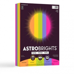 Astrobrights Inkjet, Laser Colored Paper - Cosmic Orange, Solar Yellow, Terra Green, Venus Violet, Fireball Fuschia (21289)