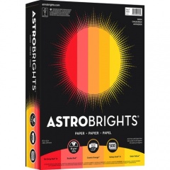 Astrobrights Inkjet, Laser Colored Paper - Rocket Red, Re-entry Red, Cosmic Orange, Galaxy Gold, Solar Yellow (20272)