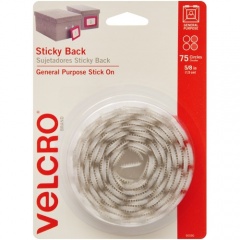 Velcro Brand Sticky Back Circles, 5/8in Circles, White, 75ct (90090)