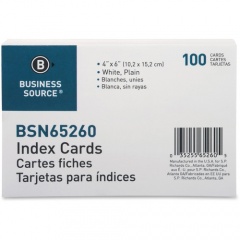 Business Source Plain Index Cards (65260)