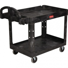 Rubbermaid Commercial Medium Utility Cart with Lipped Shelf (452088BK)