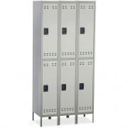 Safco Double-Tier Two-tone 3 Column Locker with Legs (5526GR)