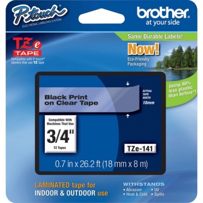 Brother P-Touch TZe Flat Surface Laminated Tape (TZE141)