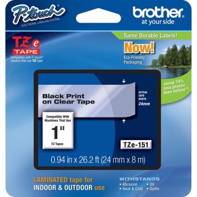 Brother P-touch TZe 1" Laminated Tape Cartridge (TZE151)
