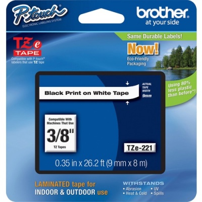 Brother P-touch TZe Laminated Tape Cartridges (TZE221)