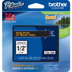 Brother P-touch TZe Laminated Tape Cartridges (TZE334)