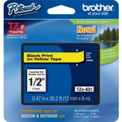 Brother P-touch TZe Laminated Tape Cartridges (TZE631)