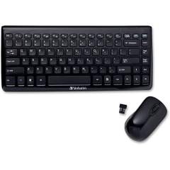 Verbatim Wireless Mini Slim Keyboard and Optical Mouse - Black (97472)