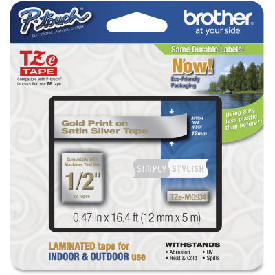 Brother PTouch 1/2" Laminated TZe Tape (TZEMQ934)