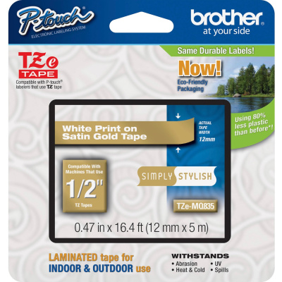 Brother PTouch 1/2" Laminated TZe Tape (TZEMQ835)