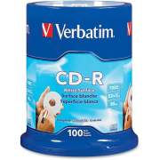 Verbatim CD-R 700MB 52X with Blank White Surface - 100pk Spindle (94712)