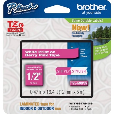 Brother PTouch 1/2" Laminated TZe Tape (TZEMQP35)