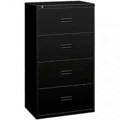 Basyx by HON Lateral File | 4 Drawers | Molded Pull | 30"W | Black Finish (434LP)