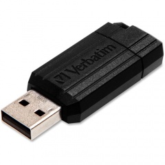 Verbatim 64GB Pinstripe USB Flash Drive - Black (49065)