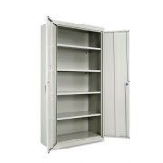 Alera Assembled 72" High Heavy-Duty Welded Storage Cabinet, Four Adjustable Shelves, 36w x 18d, Light Gray (CM7218LG)