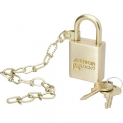 Skilcraft Solid Brass Case Padlock with Chain (5340015881676)